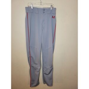 Under Armour Mens Small baseball Utility pant Grey with Red